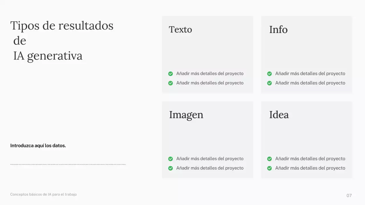 Presentación del curso de IA simple de Green and Blue