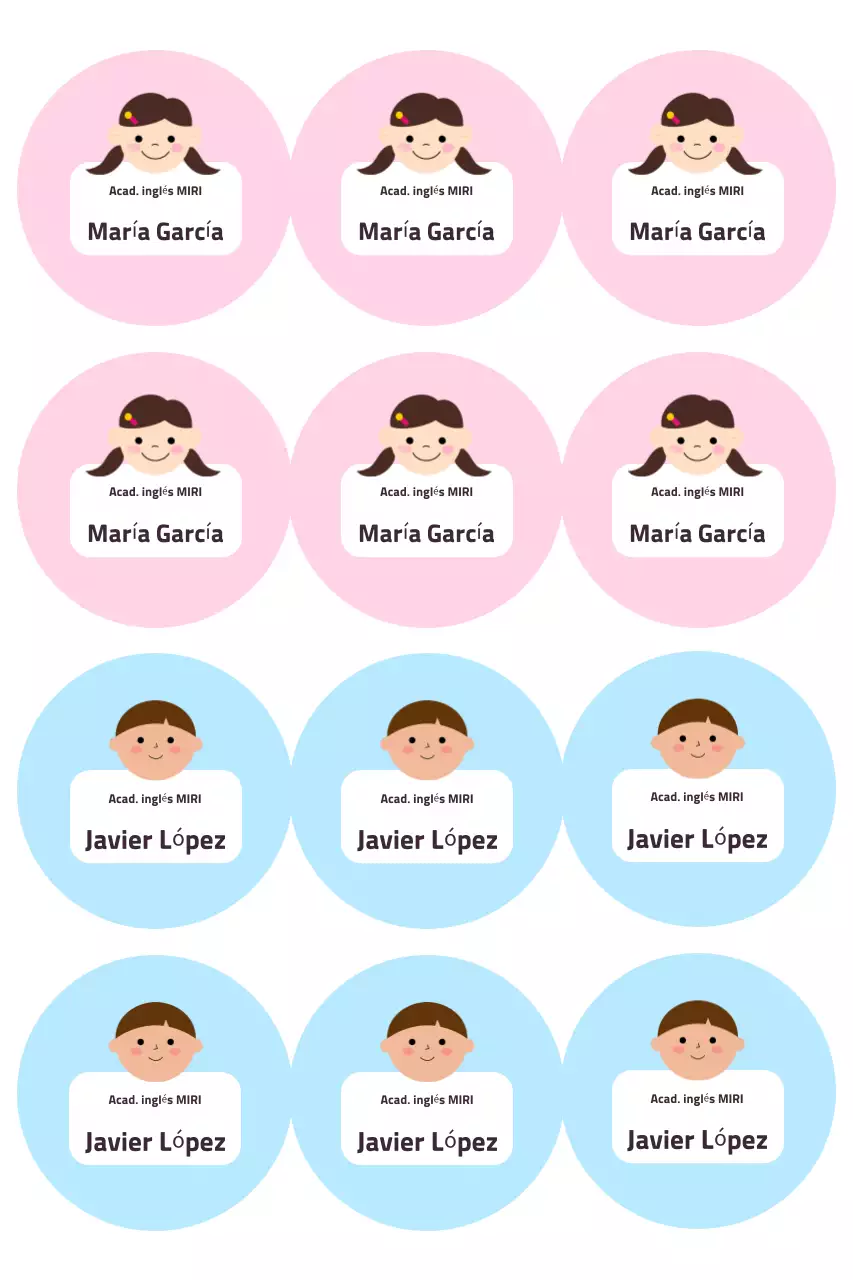 Pegatinas rosas para niños