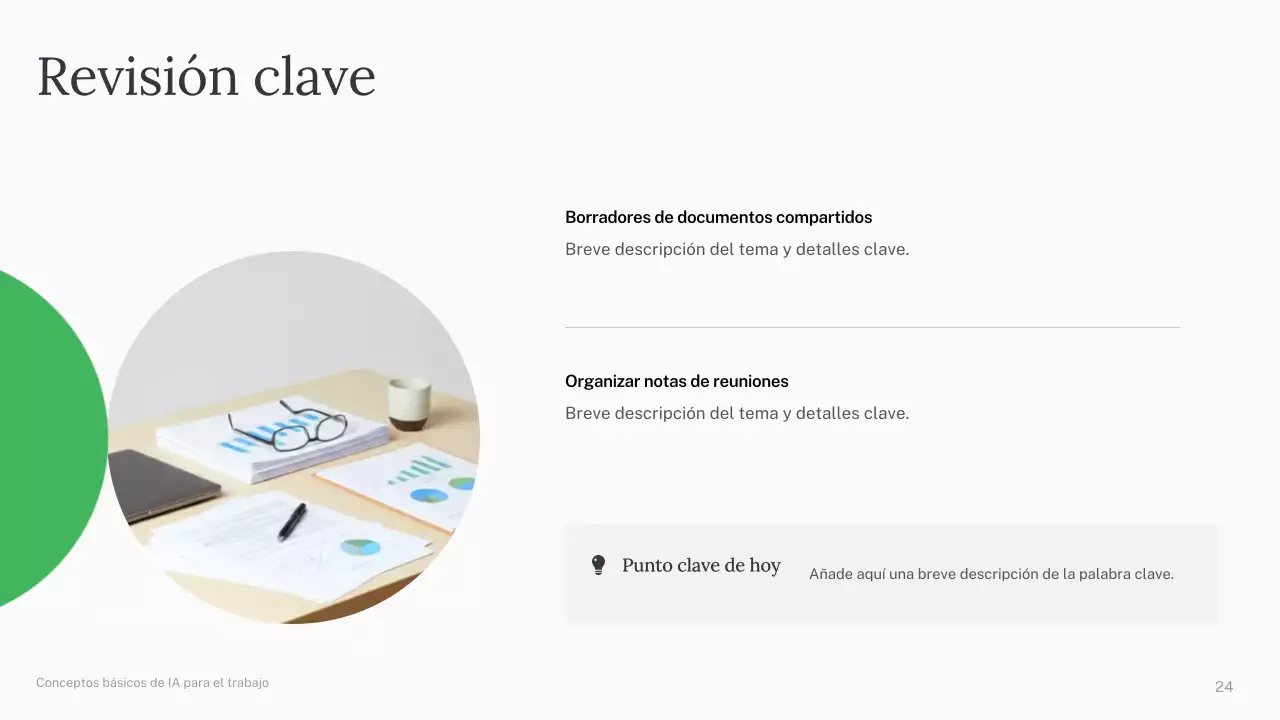 Presentación del curso de IA simple de Green and Blue