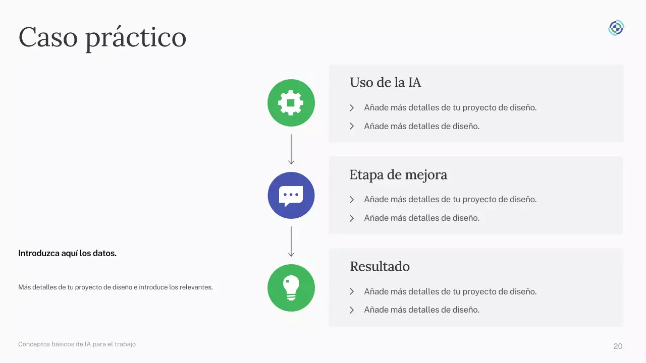 Presentación del curso de IA simple de Green and Blue