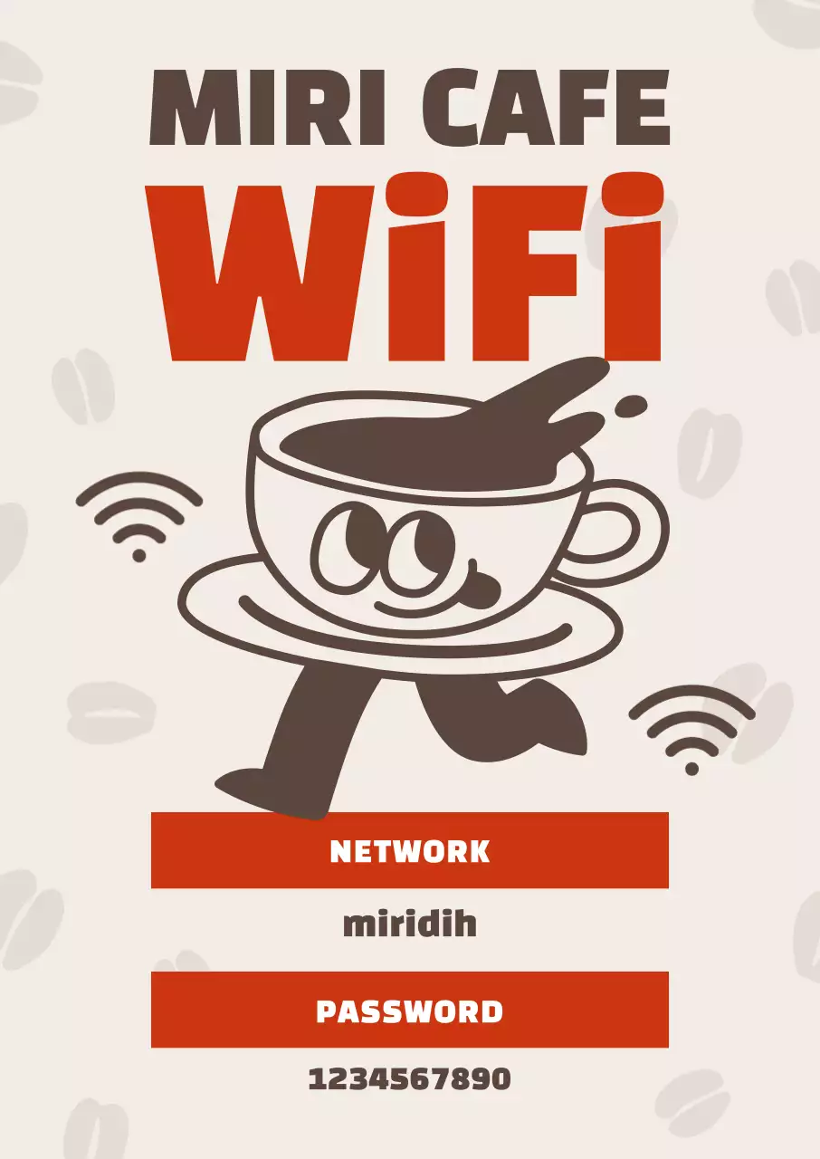 베이지 키치 카페 와이파이 안내