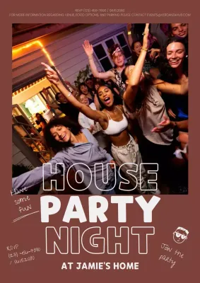 Poster Undangan Pesta Trendi Warna Cokelat