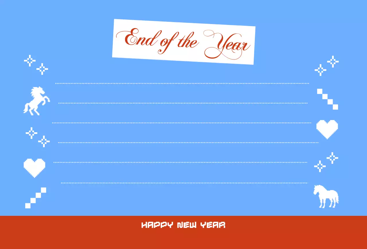 하늘색 레트로 연말 기념