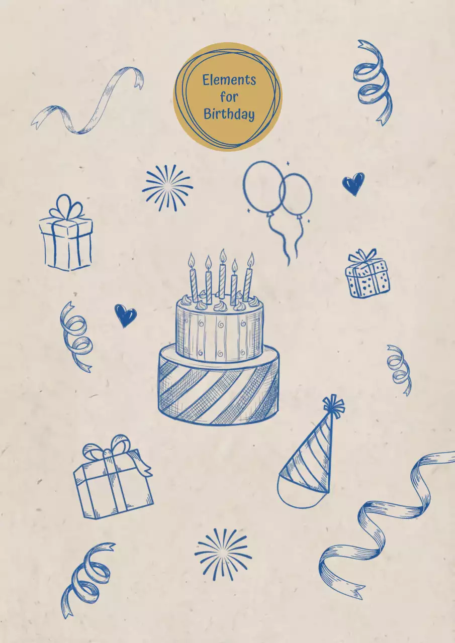 Poster Undangan Ulang Tahun Klasik Warna Krem