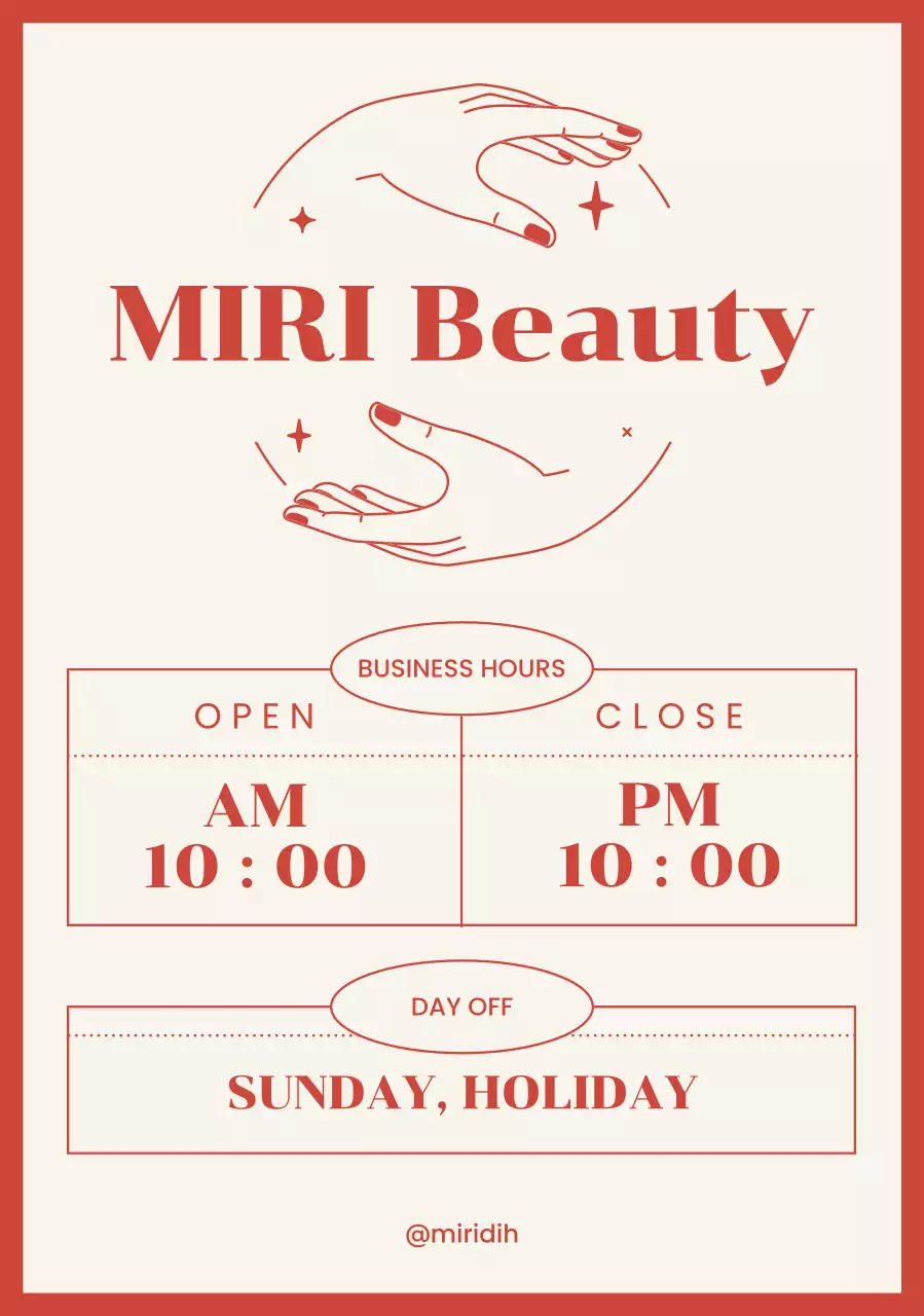 빨강 심플 가게 오픈 안내