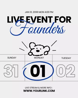 Blue modern event announcement