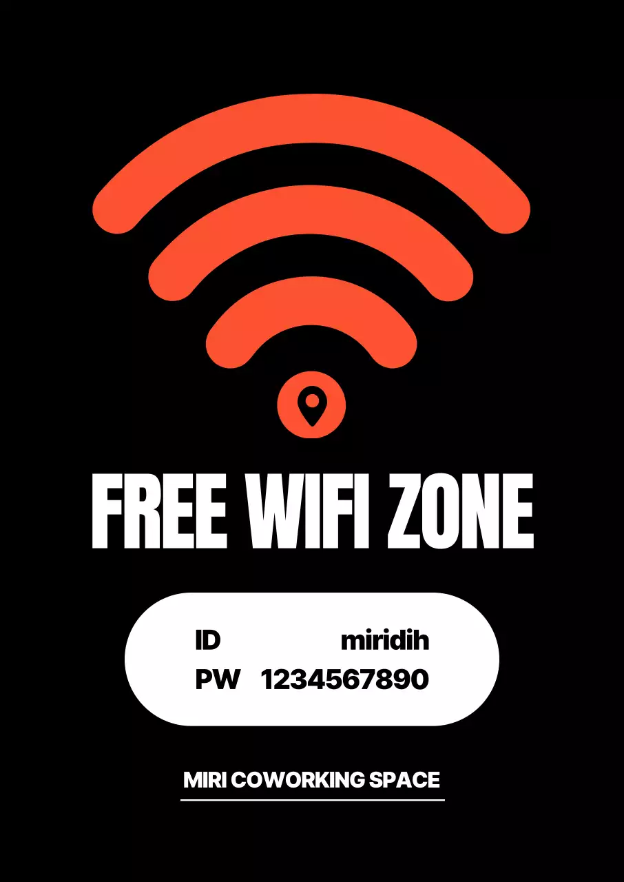 공유오피스 와이파이 안내문 포스터