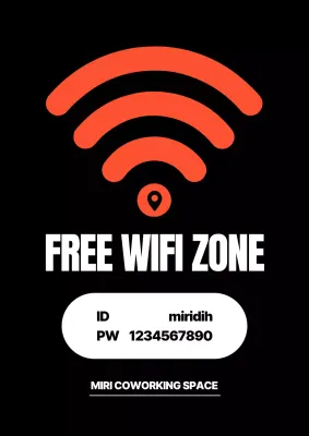 공유오피스 와이파이 안내문 포스터