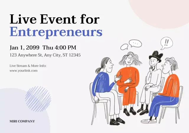 베이지색 현대 기업가 정신 행사