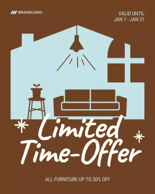 Brown modern furniture sale promotion