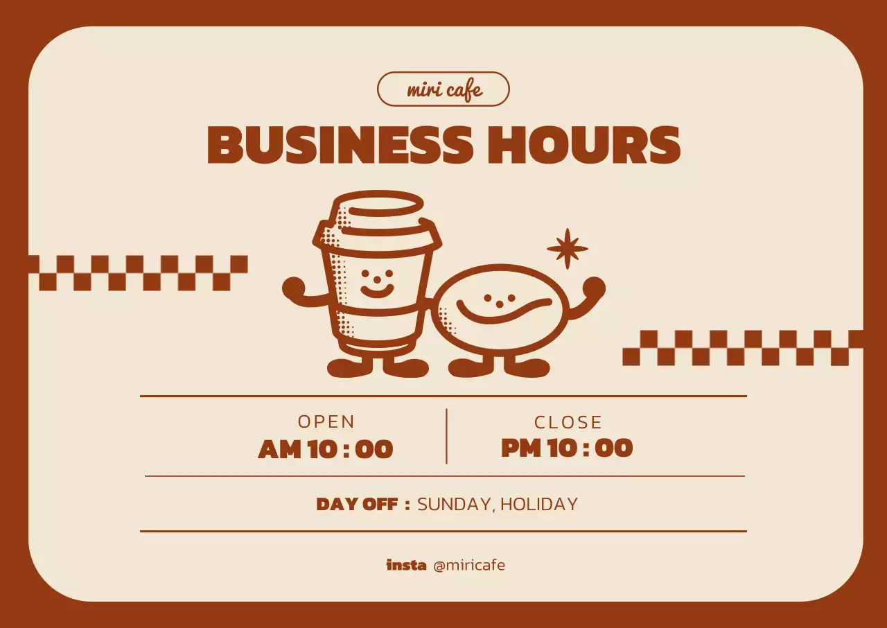 갈색 아기자기한 카페 안내