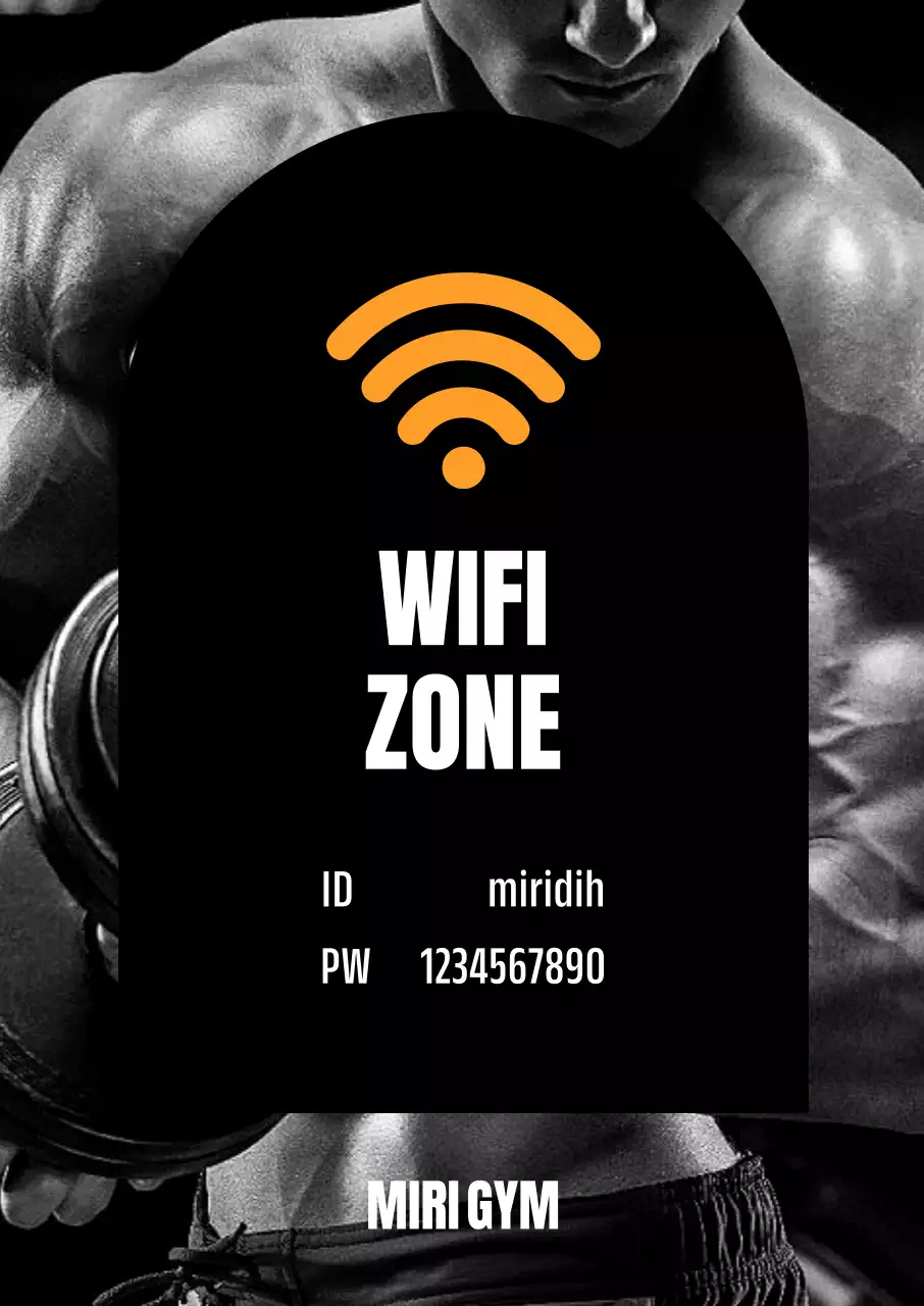 헬스장 와이파이 안내문 포스터