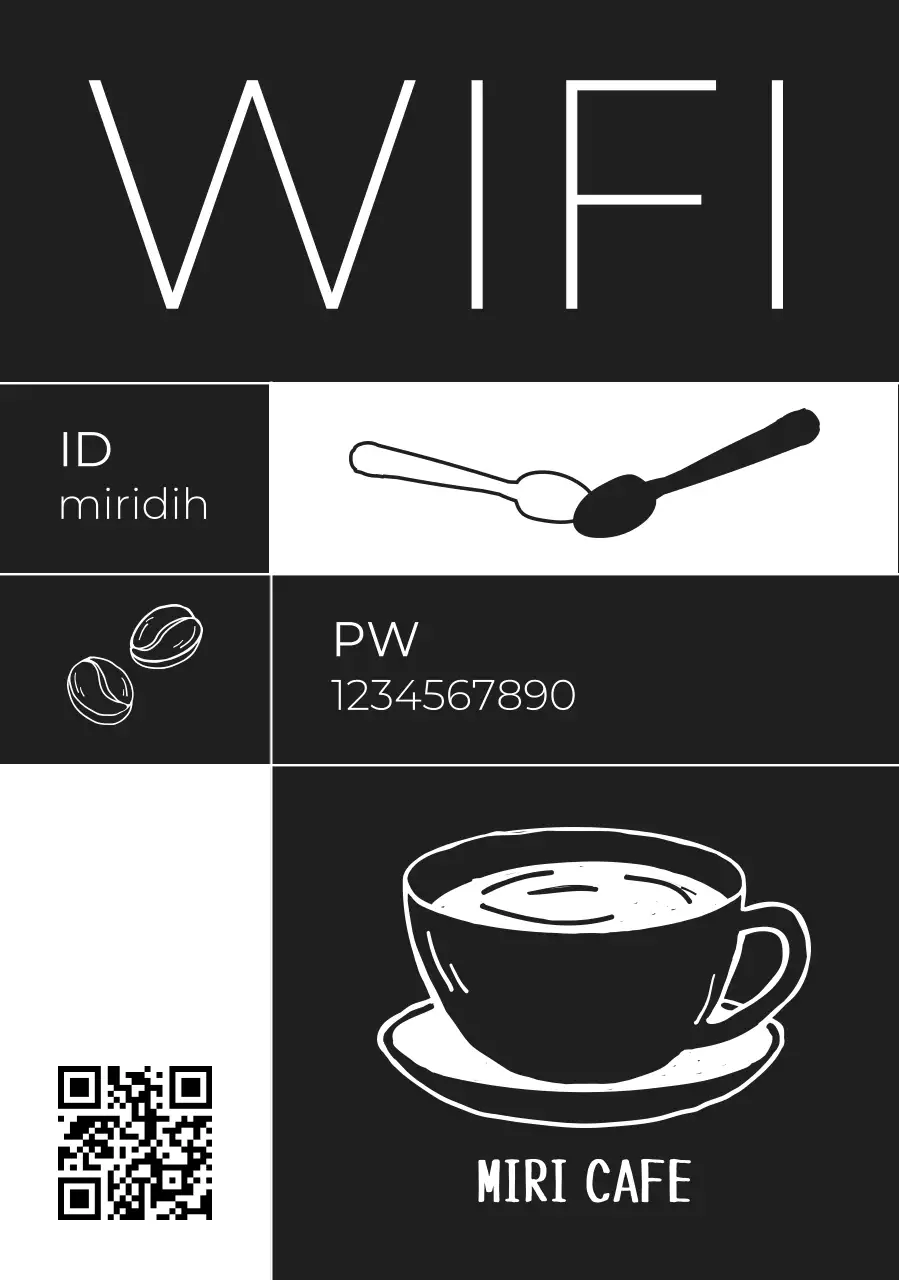 검정 모던 카페 안내