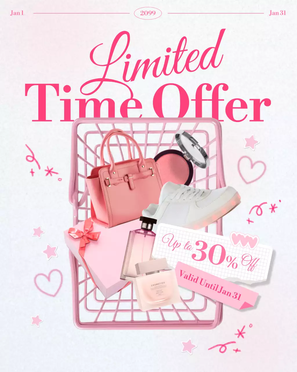 pink trendy fashion promotion