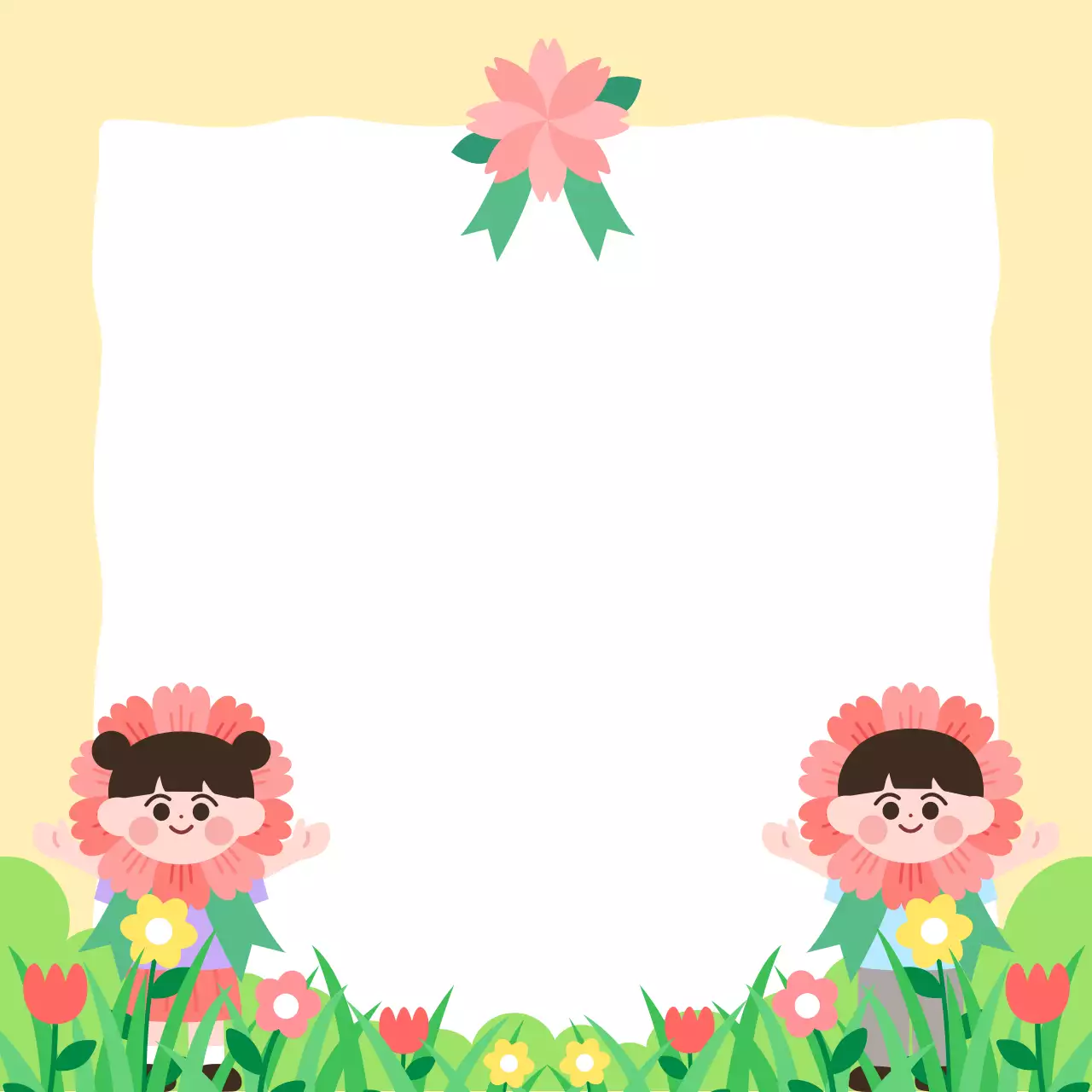 노랑 아기자기한 카네이션 카드