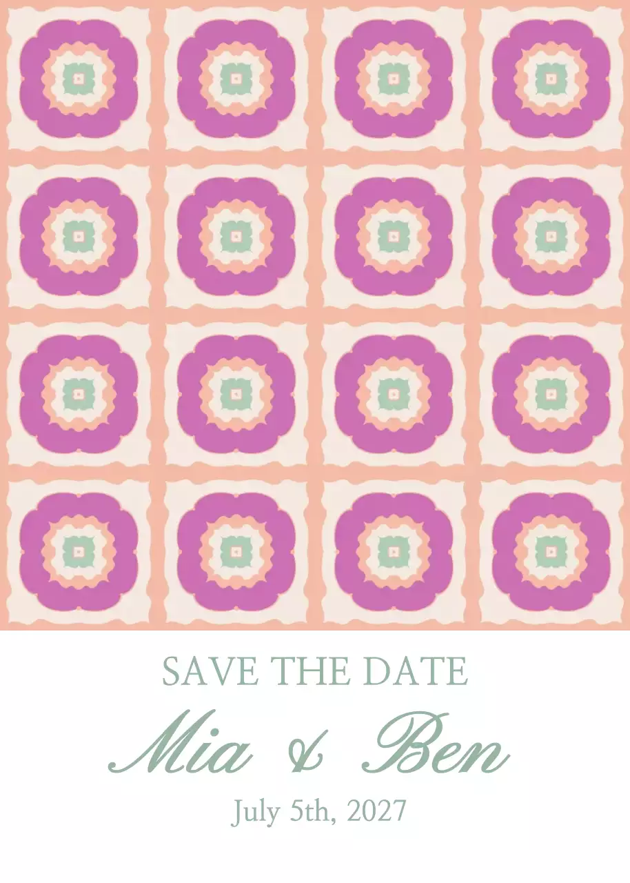 Pink vintage geometric pattern
