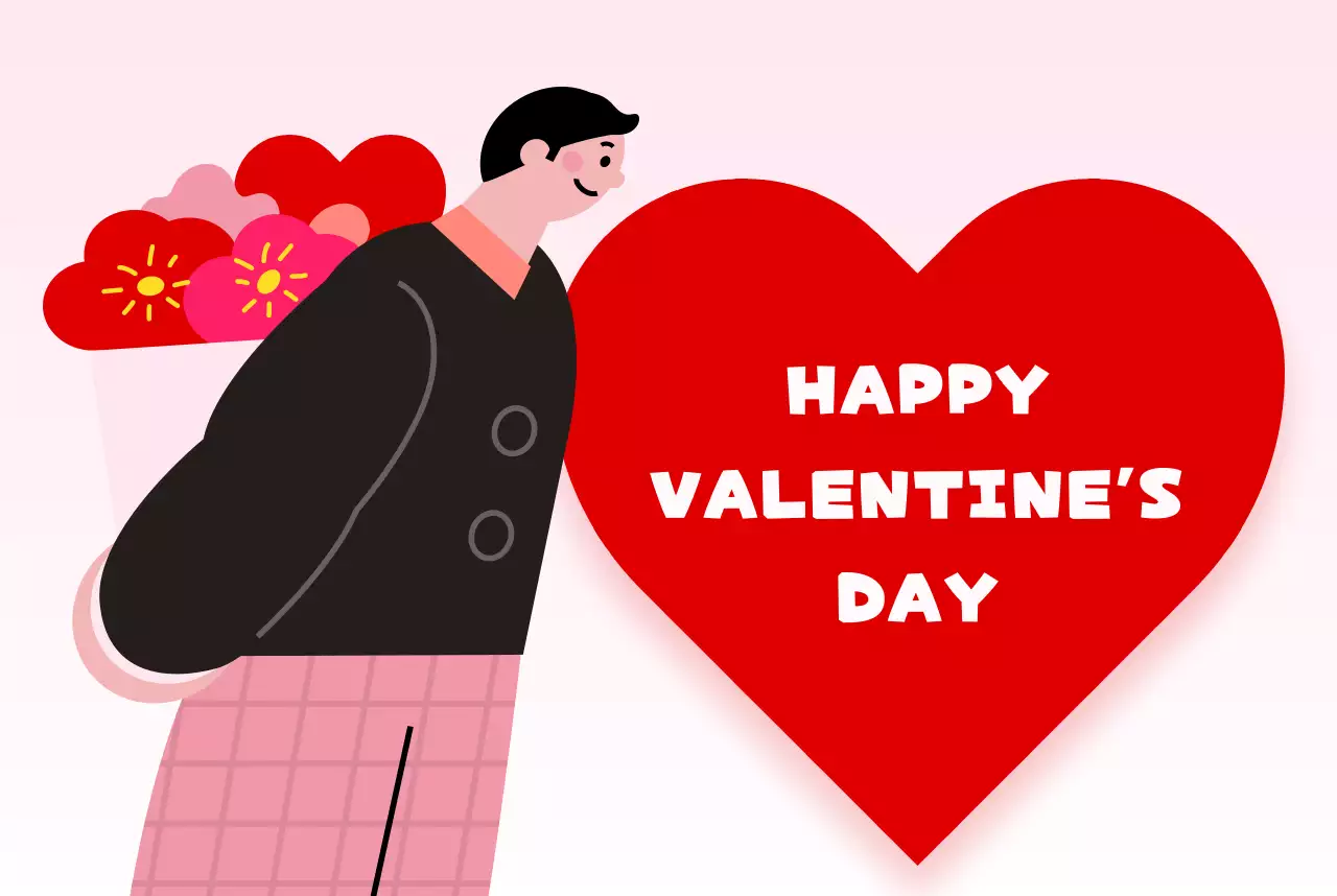 핑크 심플 발렌타인데이 기념 홍보