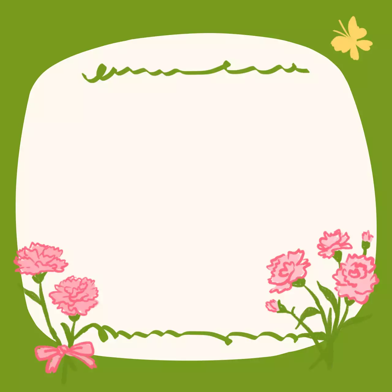 연두 아기자기한 카네이션 프레임