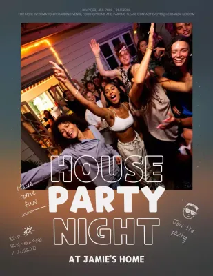 Poster Undangan Pesta Trendi Warna Cokelat