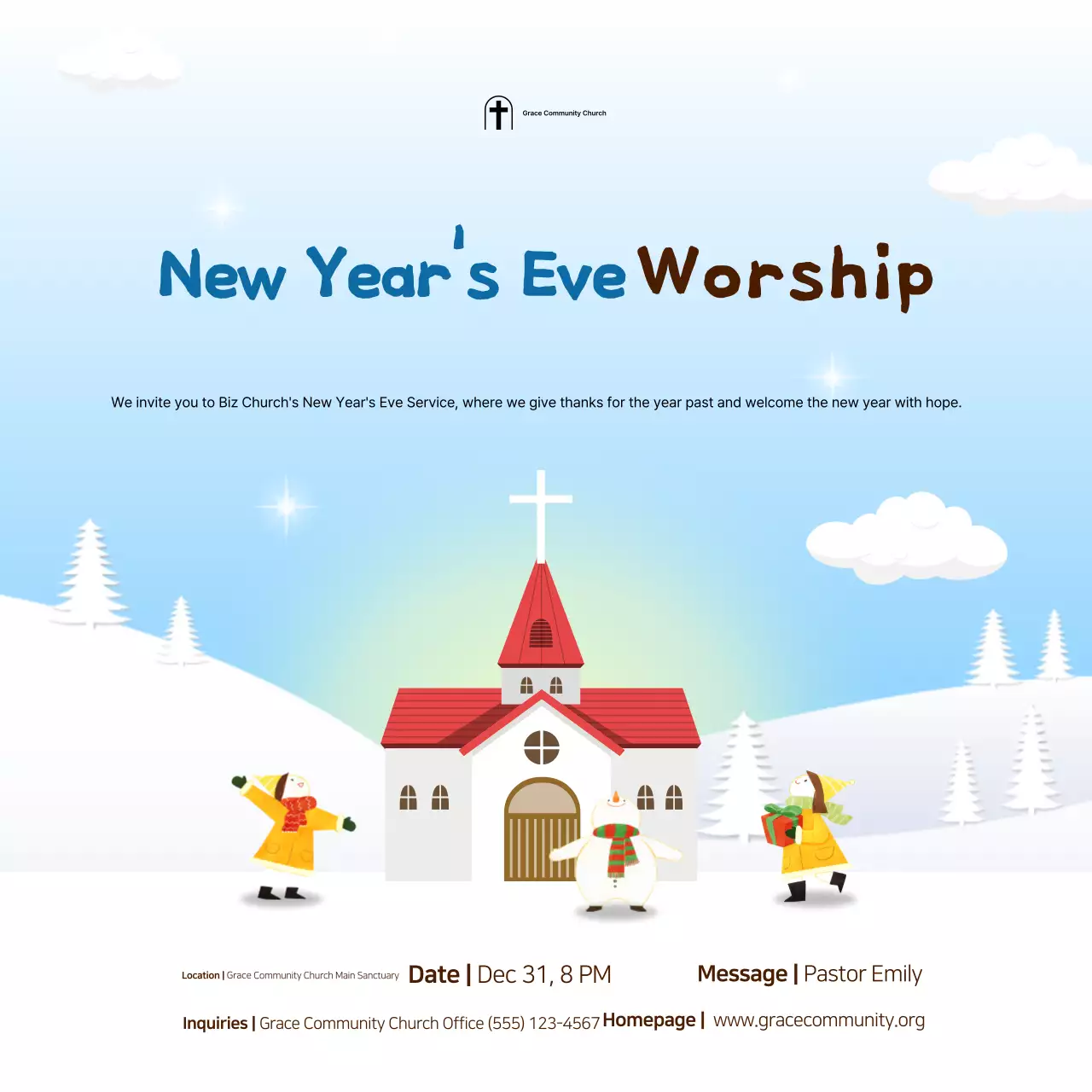 Sky Blue Simple Worship Guide