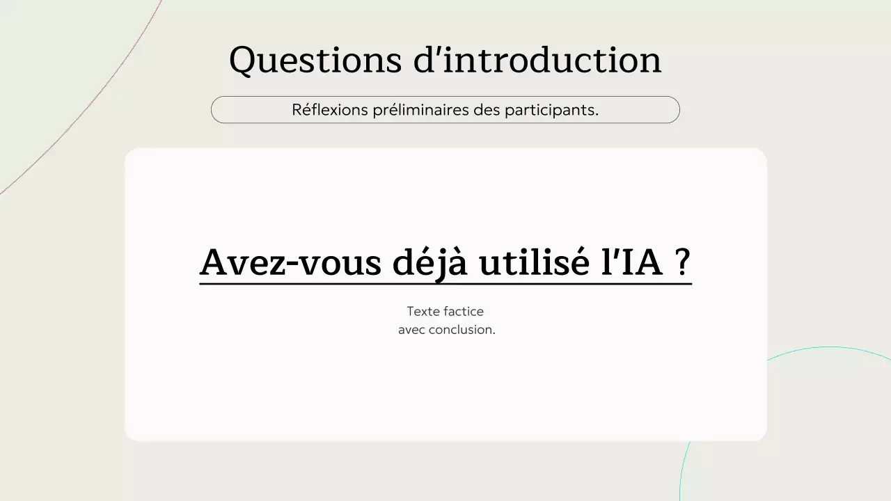 Invitation à un cours d'IA minimaliste beige - Présentation