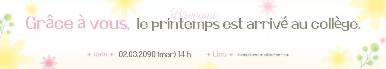 Promotion mignonne pour la cérémonie d'entrée jaune et vert citron