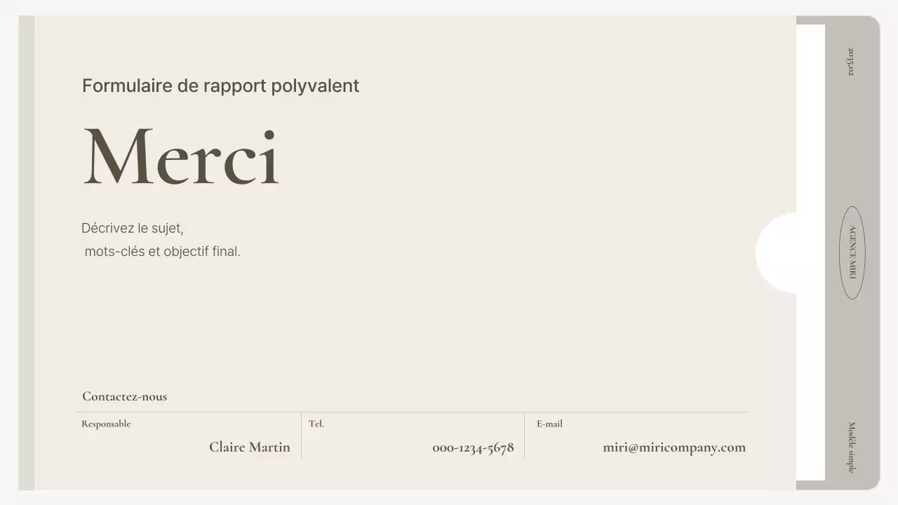 Manuel de rapport de base beige