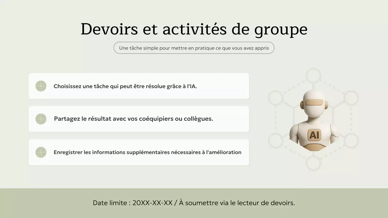 Invitation à un cours d'IA minimaliste beige - Présentation