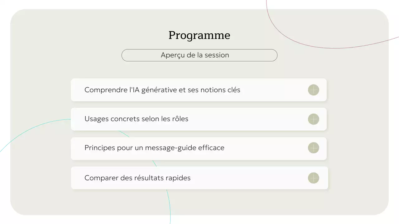 Invitation à un cours d'IA minimaliste beige - Présentation