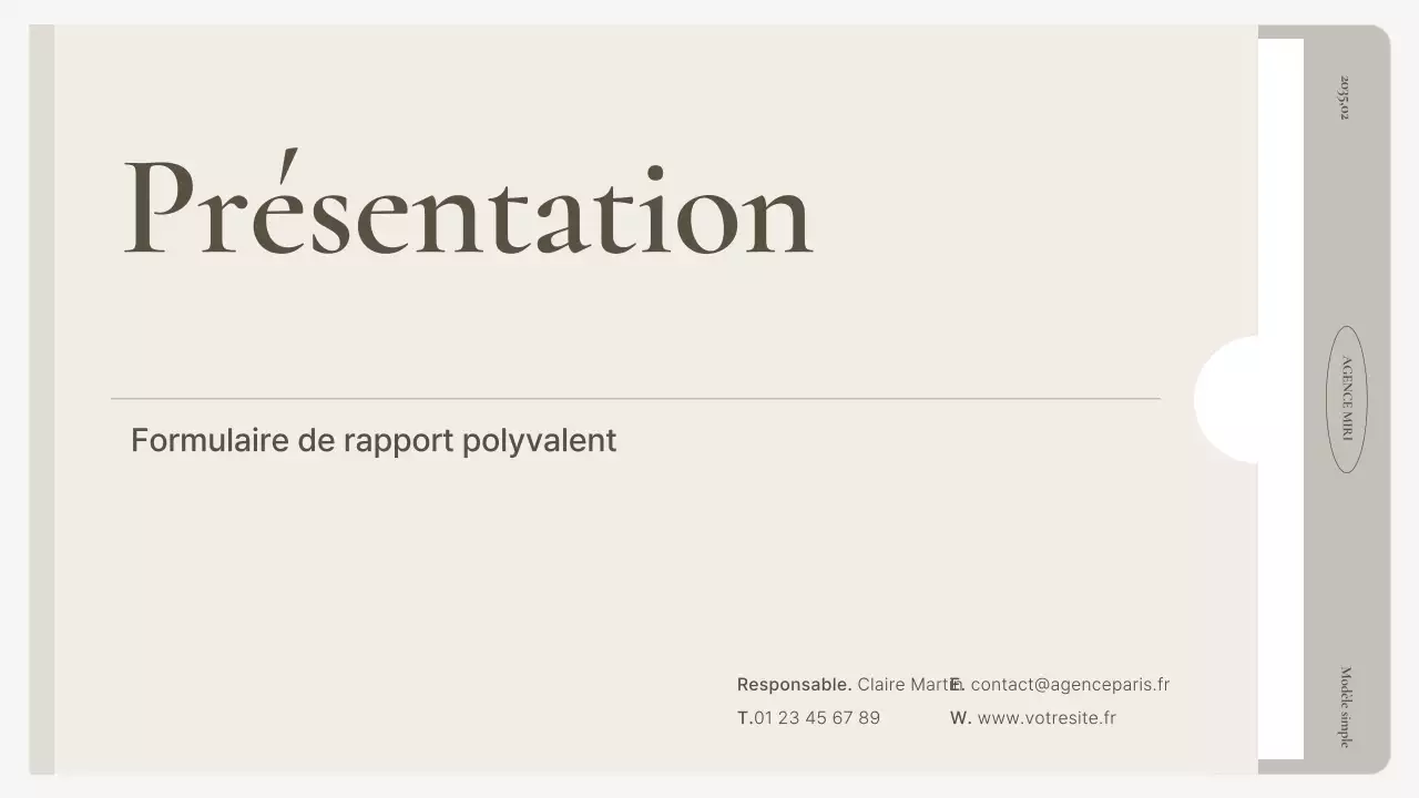 Manuel de rapport de base beige