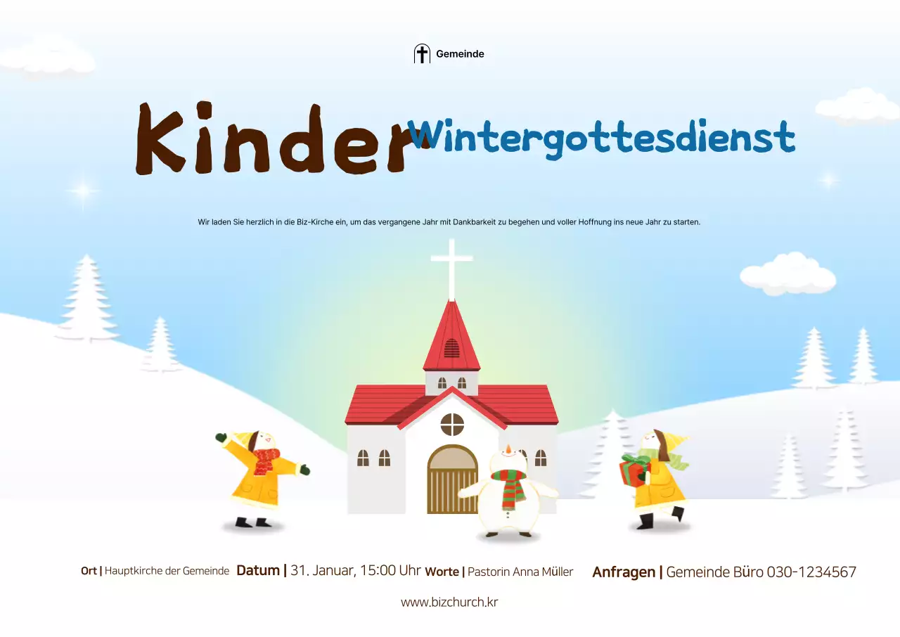 Sky Blue Einfacher Gottesdienstleitfaden