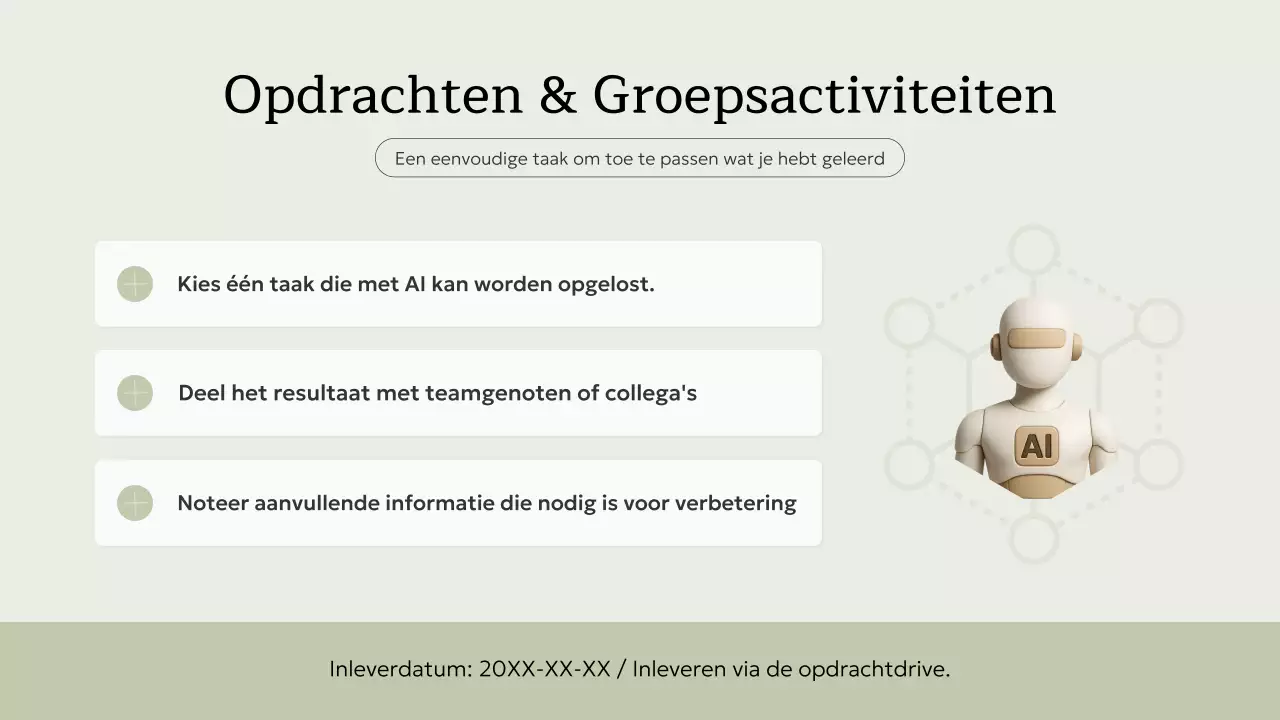 beige minimalistische AI-cursus uitnodiging Presentatie