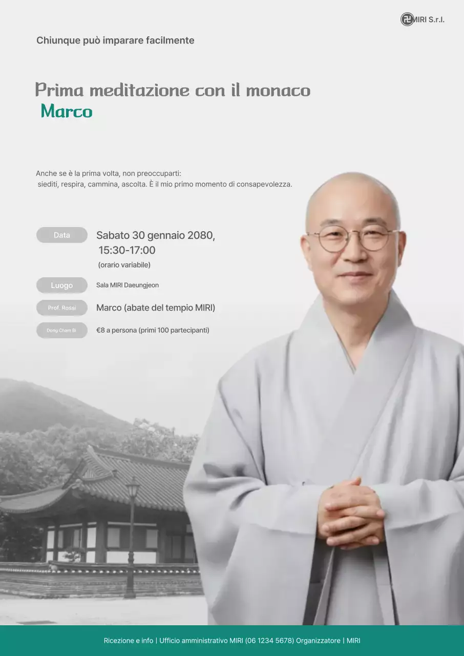 Guida alla meditazione semplice grigia