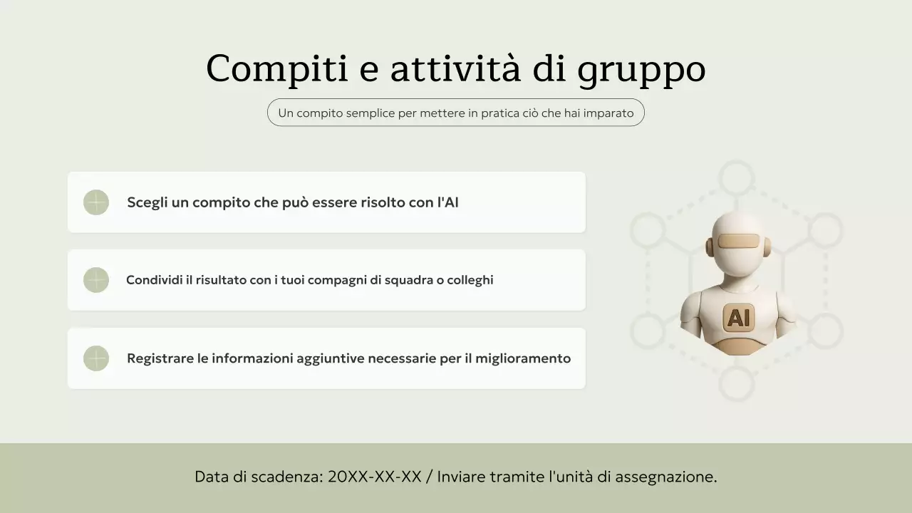 Invito al corso di intelligenza artificiale minimale beige Presentazione