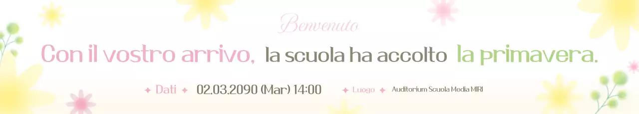 Promozione della cerimonia d'ingresso con grazioso colore giallo e verde lime