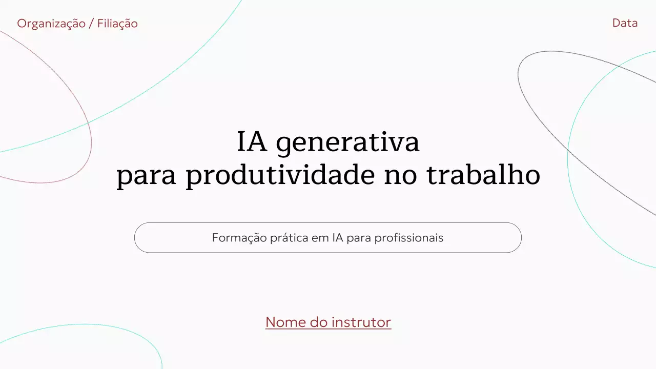 Apresentação de convite para curso de IA minimalista bege