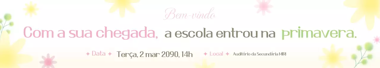 Promoção de cerimônia de entrada fofa em amarelo e verde limão