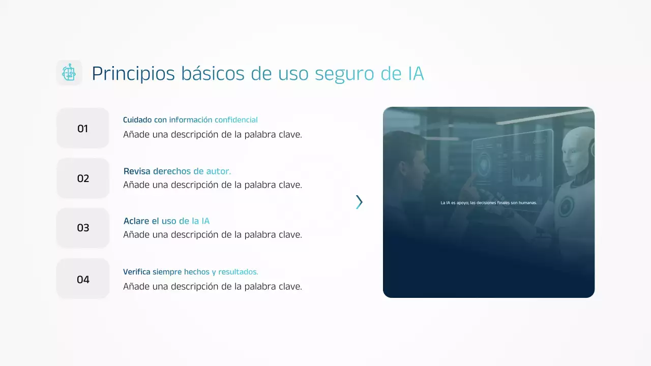 Presentación del anuncio de capacitación en IA de Blue Modern