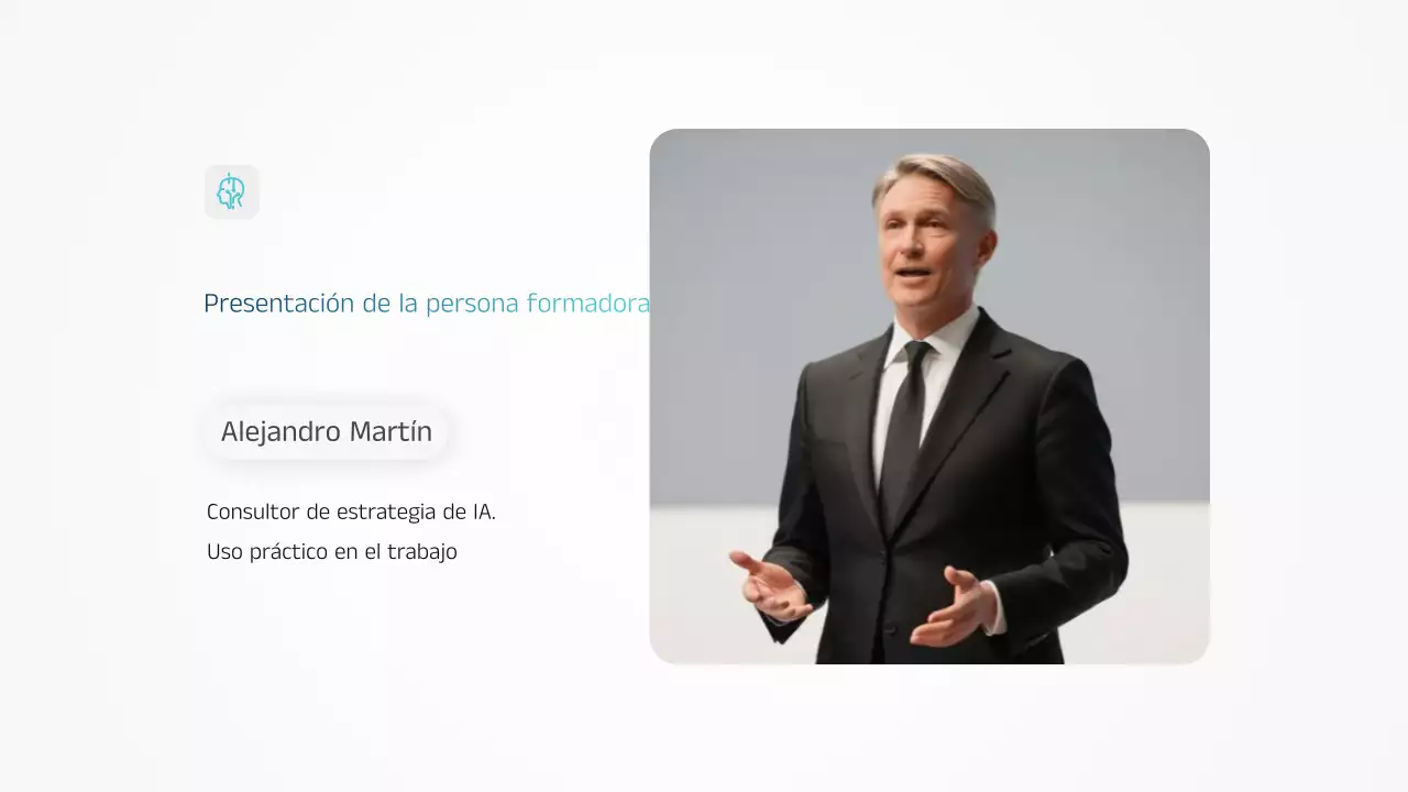 Presentación del anuncio de capacitación en IA de Blue Modern