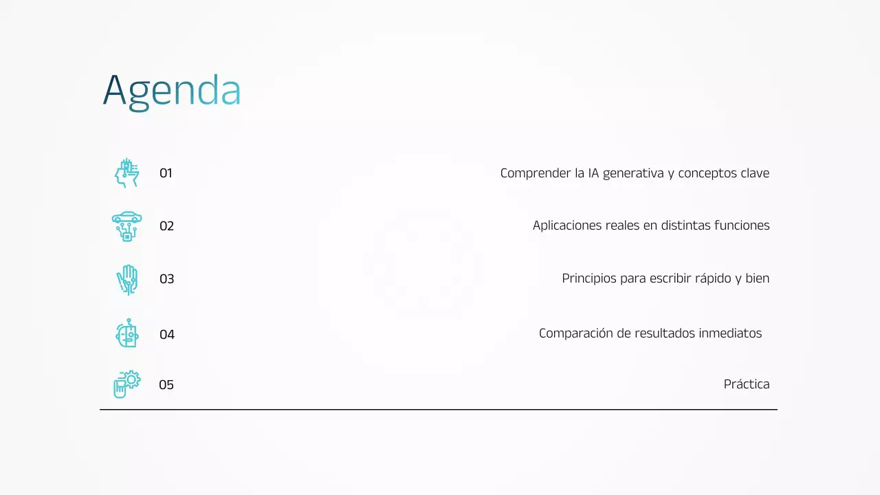 Presentación del anuncio de capacitación en IA de Blue Modern