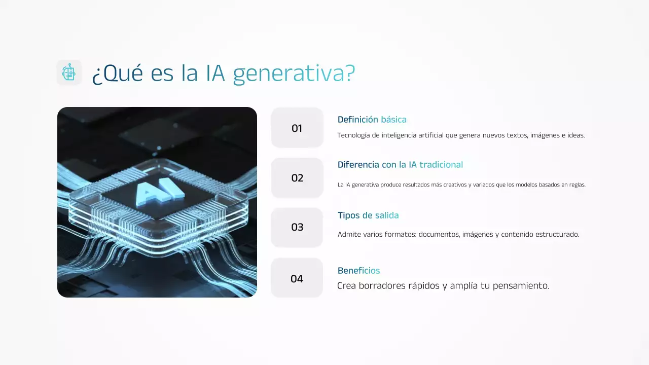 Presentación del anuncio de capacitación en IA de Blue Modern