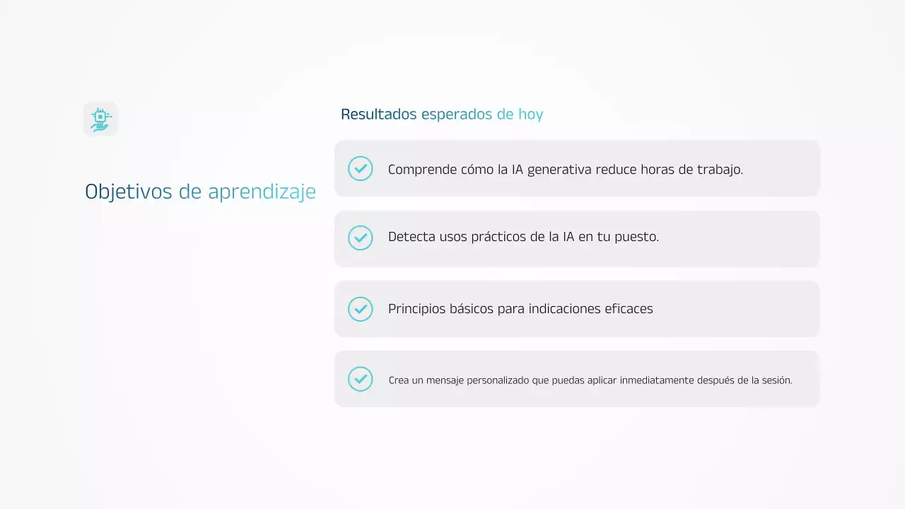 Presentación del anuncio de capacitación en IA de Blue Modern