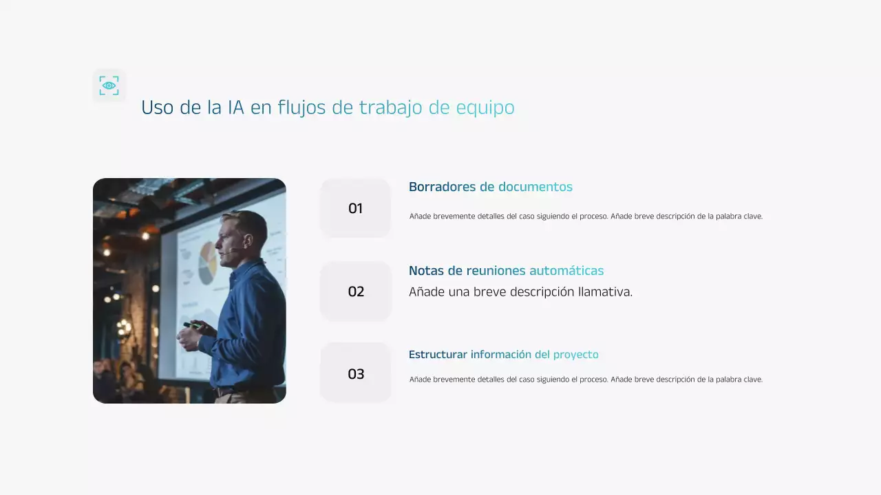 Presentación del anuncio de capacitación en IA de Blue Modern