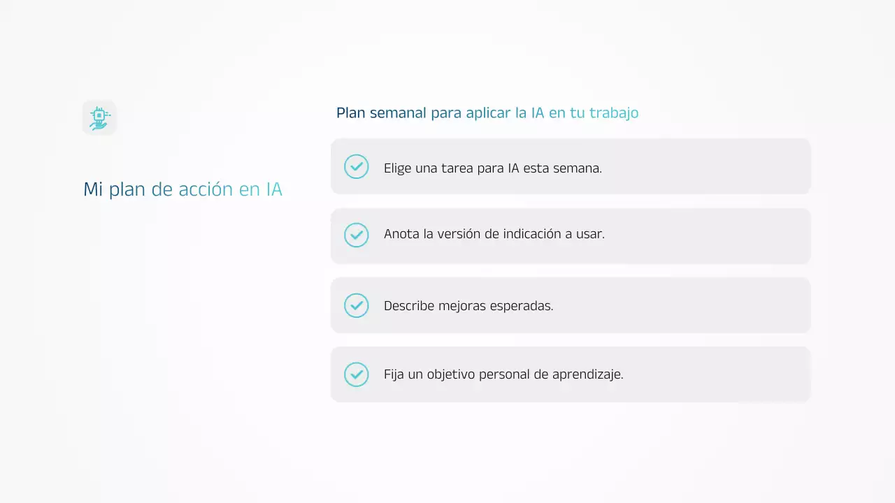 Presentación del anuncio de capacitación en IA de Blue Modern