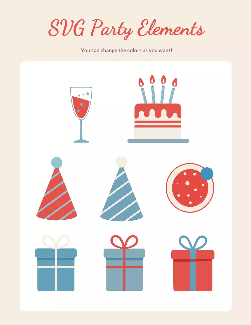 Poster Undangan Ulang Tahun Retro Warna Krem