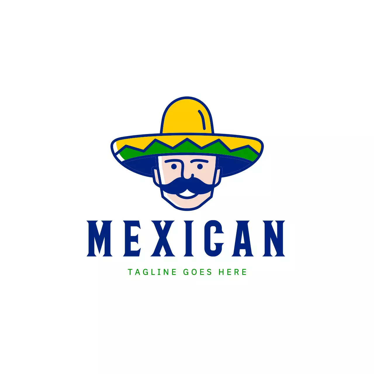 브랜드 아이덴티티를 위한 노란색 전통 멕시코 스타일