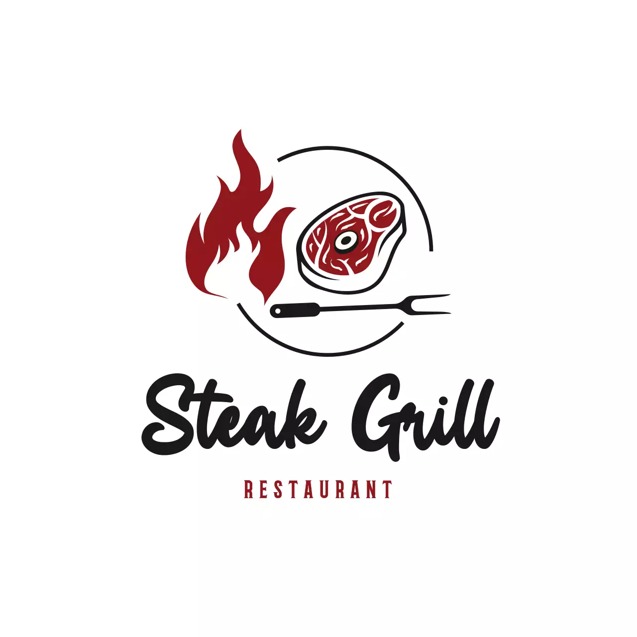 red minimal restaurant for brand identity