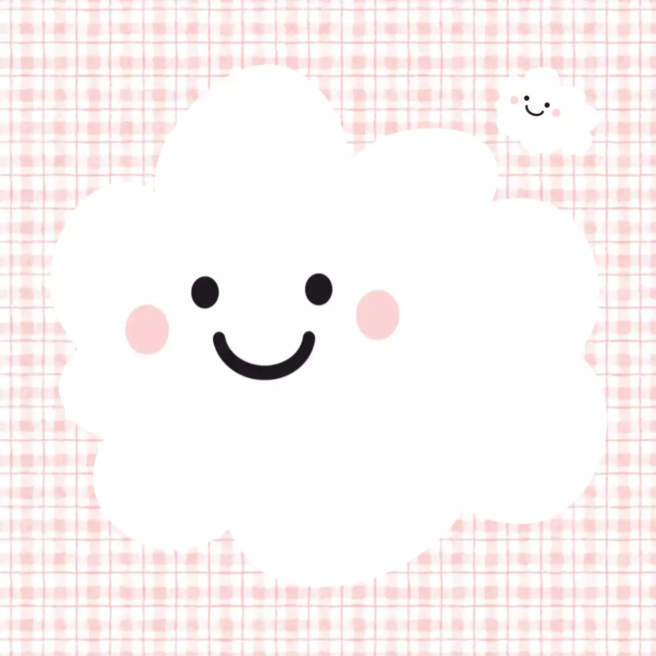 핑크색 아기자기한 미니 구름