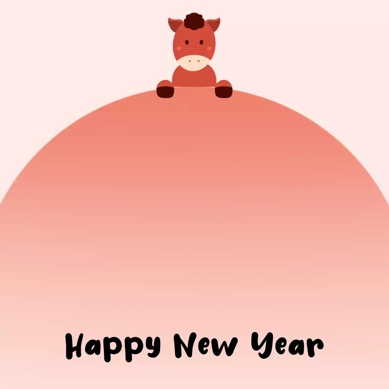 붉은 아기자기한 새해 인사