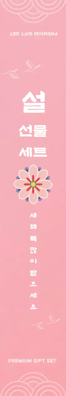 핑크 전통적인 설 선물 패키지